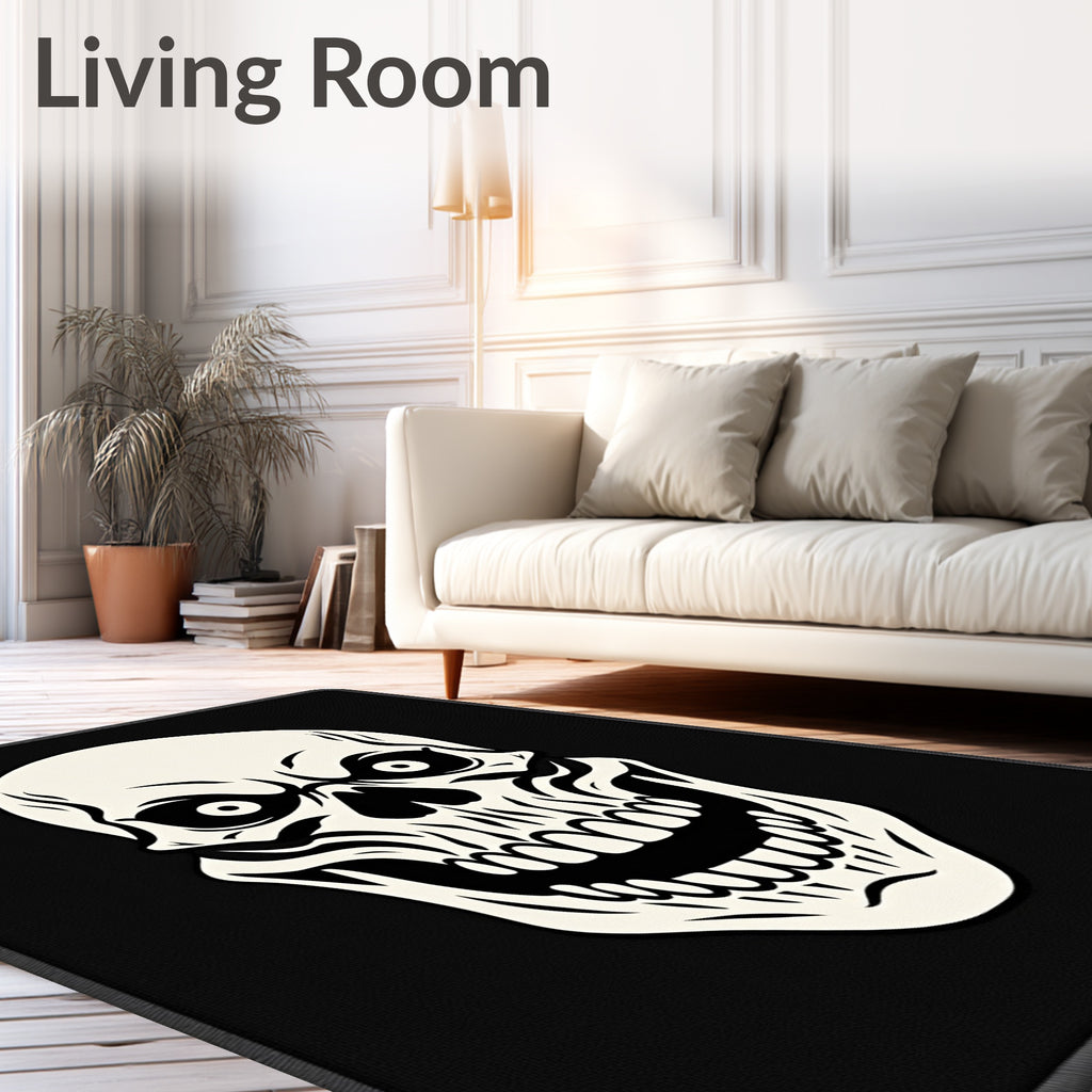 Black and White Scary Skull Rug
