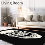 Black and White Scary Skull Rug