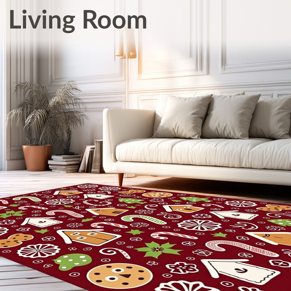 Whimsical Christmas Cookie Gingerbread Houses Rug