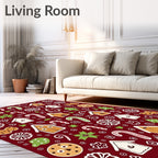 Whimsical Christmas Cookie Gingerbread Houses Rug
