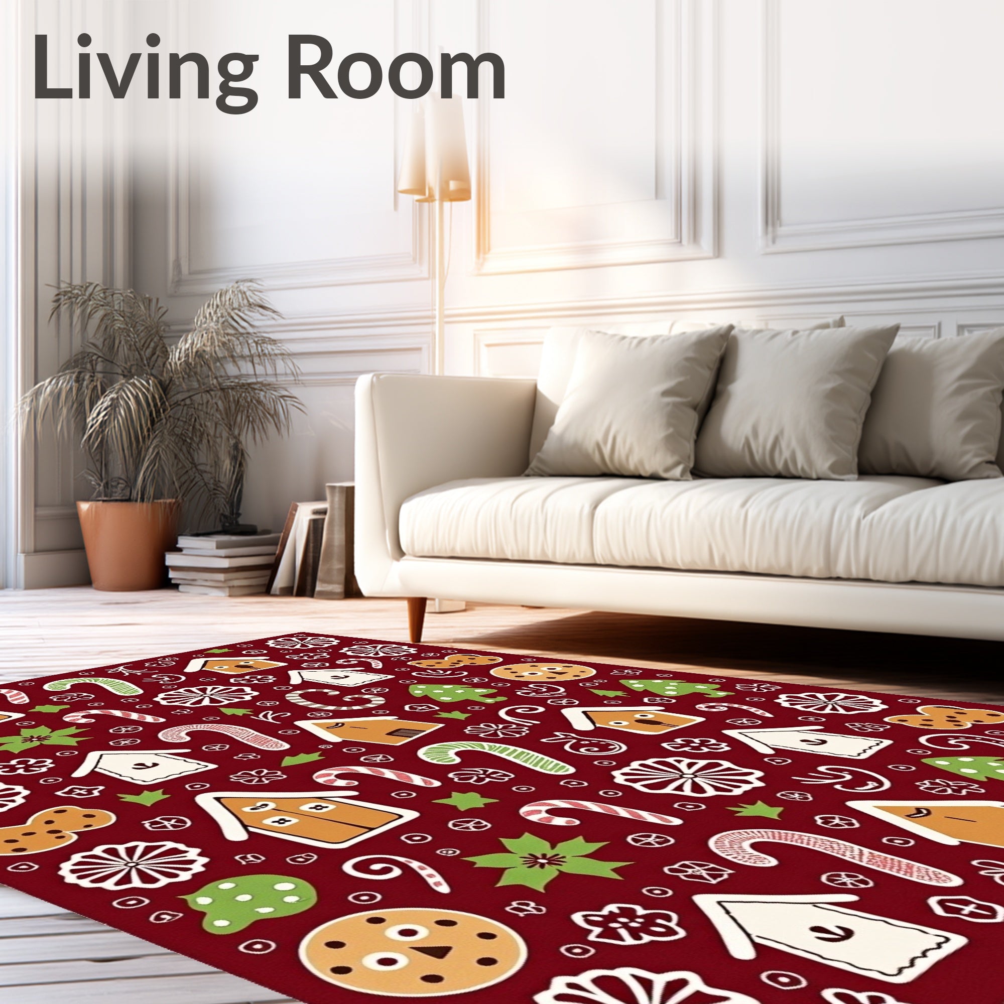 Whimsical Christmas Cookie Gingerbread Houses Rug
