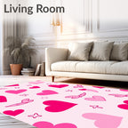 Pink Hearts And Stars Rug