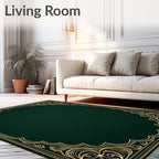 Ornate Gold Green Archway Garden Rug