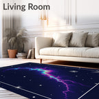 Celestial Nebula Lightning Burst Rug
