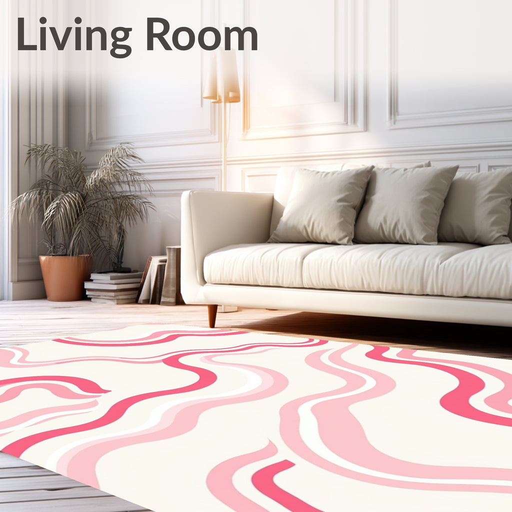 Retro Pink Swirl Rug