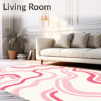 Retro Pink Swirl Rug
