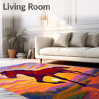 Vibrant Sunset Horse Landscape Rug
