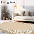 Lace Trimmed Ornate Rectangle Rug