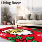 Festive Santa Claus Holiday Holly Rug