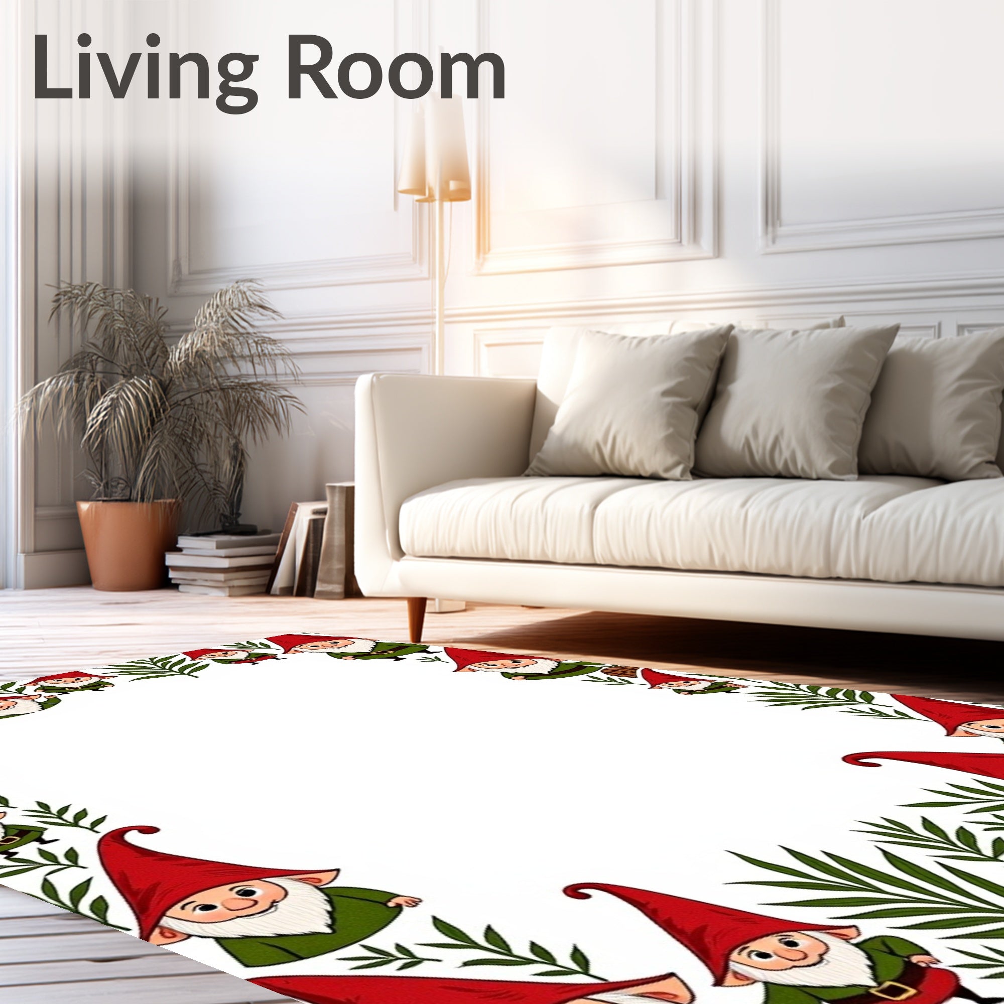 Whimsical Gnomes Forest Border Rug