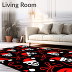 Red Skull Santa Hat Scatter Rug
