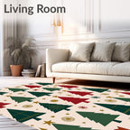 Festive Forest Trees Gold Star Rug