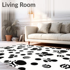 Black And White Abstract Life Forms Rug