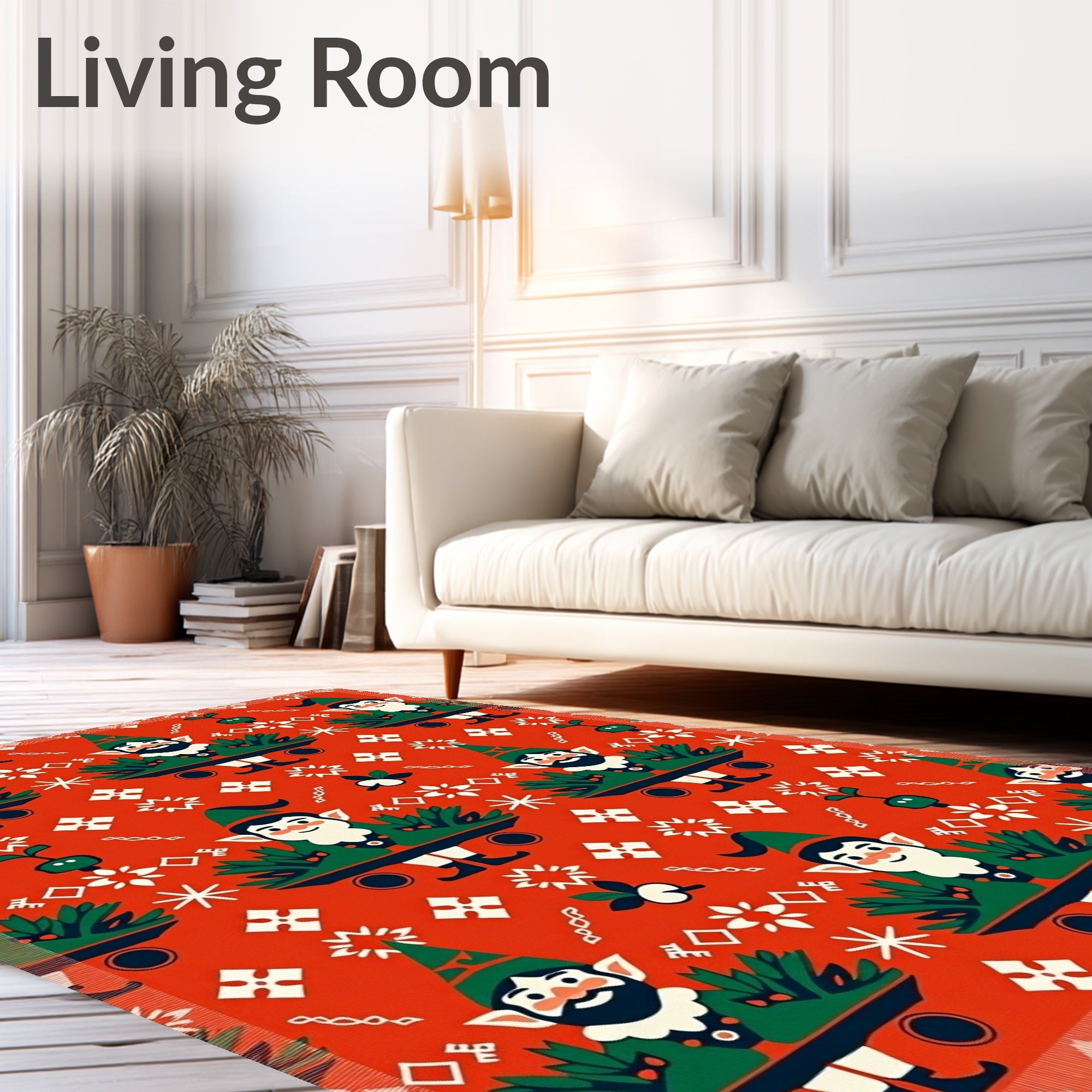 Happy Gnome Forest Holiday Garden Rug