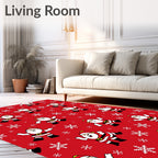Jolly Santa Claus Snowflake Red Rug
