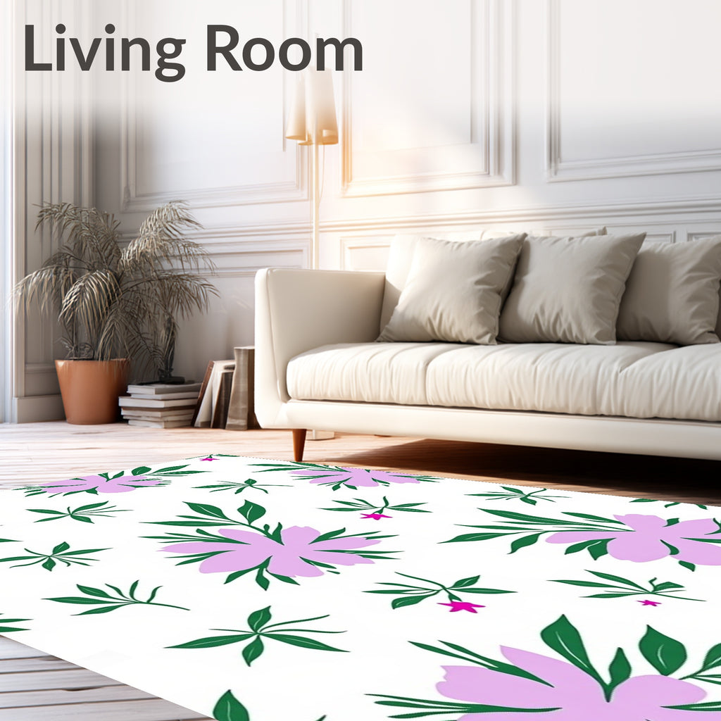 Lavender Pink Blossom Garden Rug