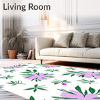 Lavender Pink Blossom Garden Rug