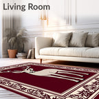 Reticulated Deer Bordered Jewel Tone Rug