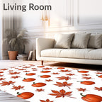 Autumn Orange Pumpkin Maple Leaf Rug