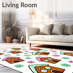 Gingerbread Houses Festive Holiday Collection Rug