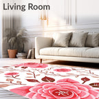Pink Blooming Rose Vine Repeating Rug