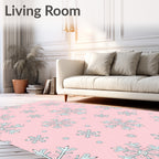 Pink Snowflake Winter Wonderland Rug