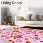 Whimsical Star Cookie Swirls Rug