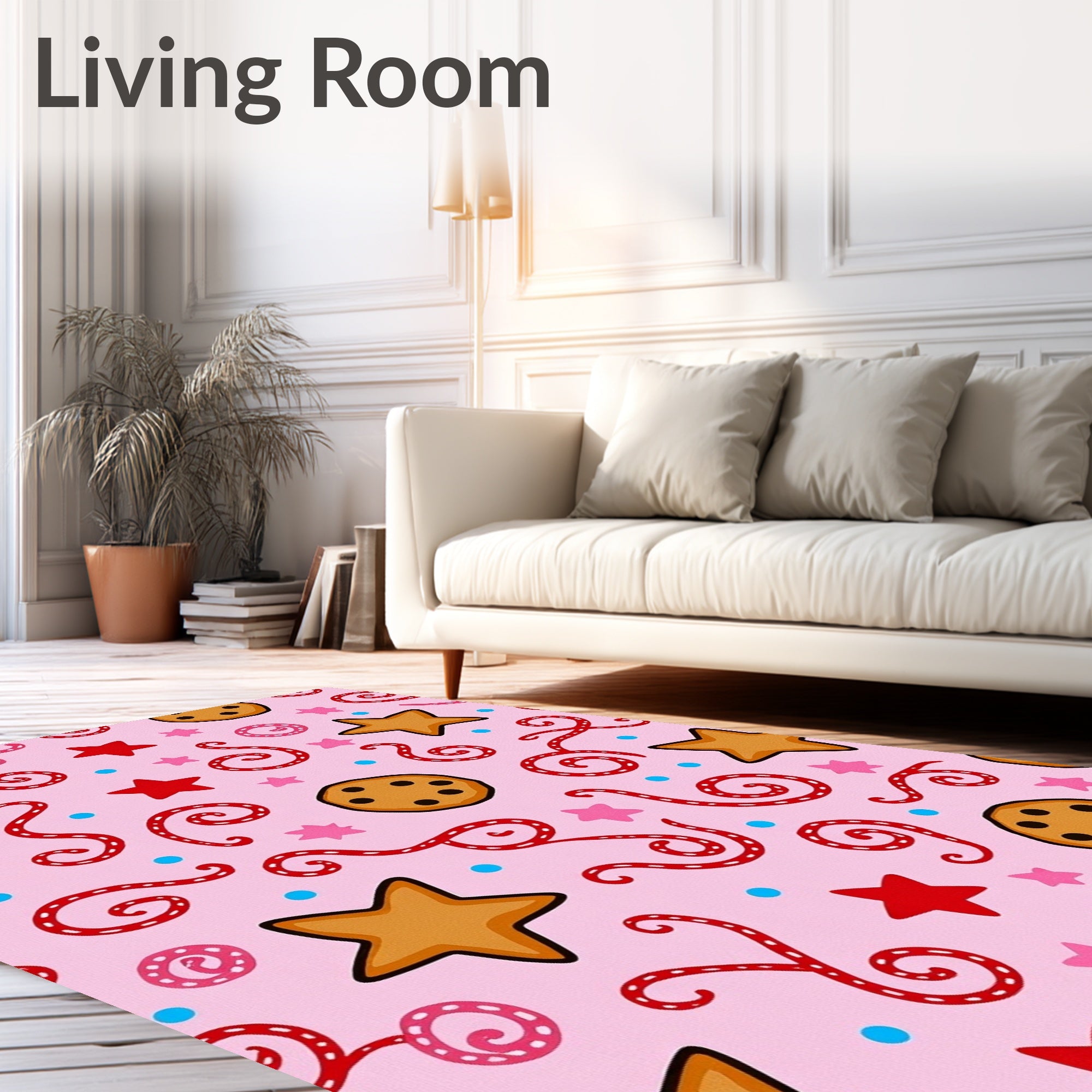 Whimsical Star Cookie Swirls Rug