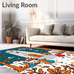 Autumn Church Owls And Dancing Children Rug