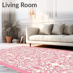 Pink Baroque Floral Symmetry Rug