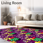 Purple Gift Bow Music Notes Rug