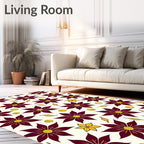 Crimson Flower Garden Yellow Details Rug
