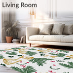 Gilded Foliage Holly Berry Branches Rug
