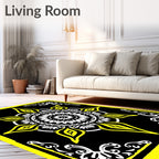 Bold Yellow Sunburst Mandala Rug