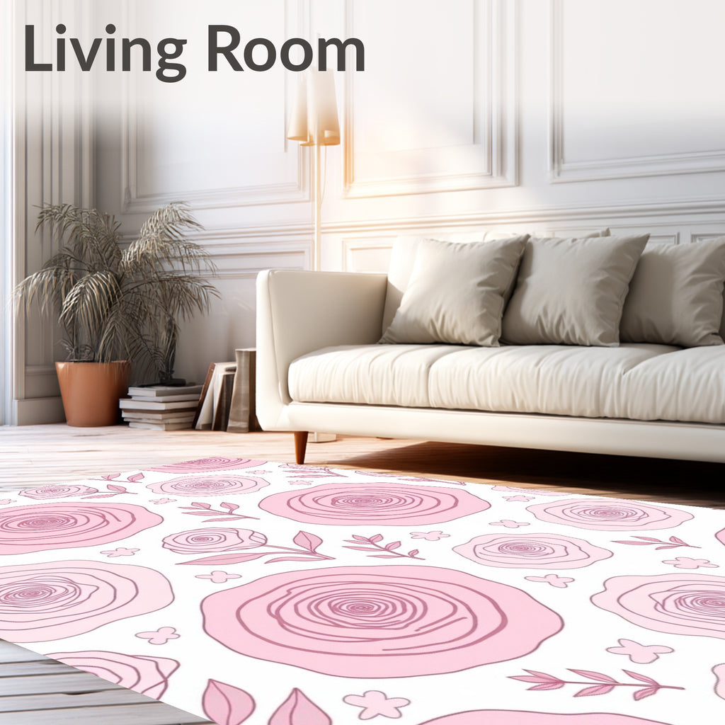 Soft Pink Rose Garden Repeat Rug