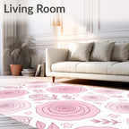 Soft Pink Rose Garden Repeat Rug