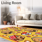 Golden Yellow Gingerbread House Collection Rug