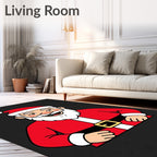 Jolly Red Santa Character Portrait Rug