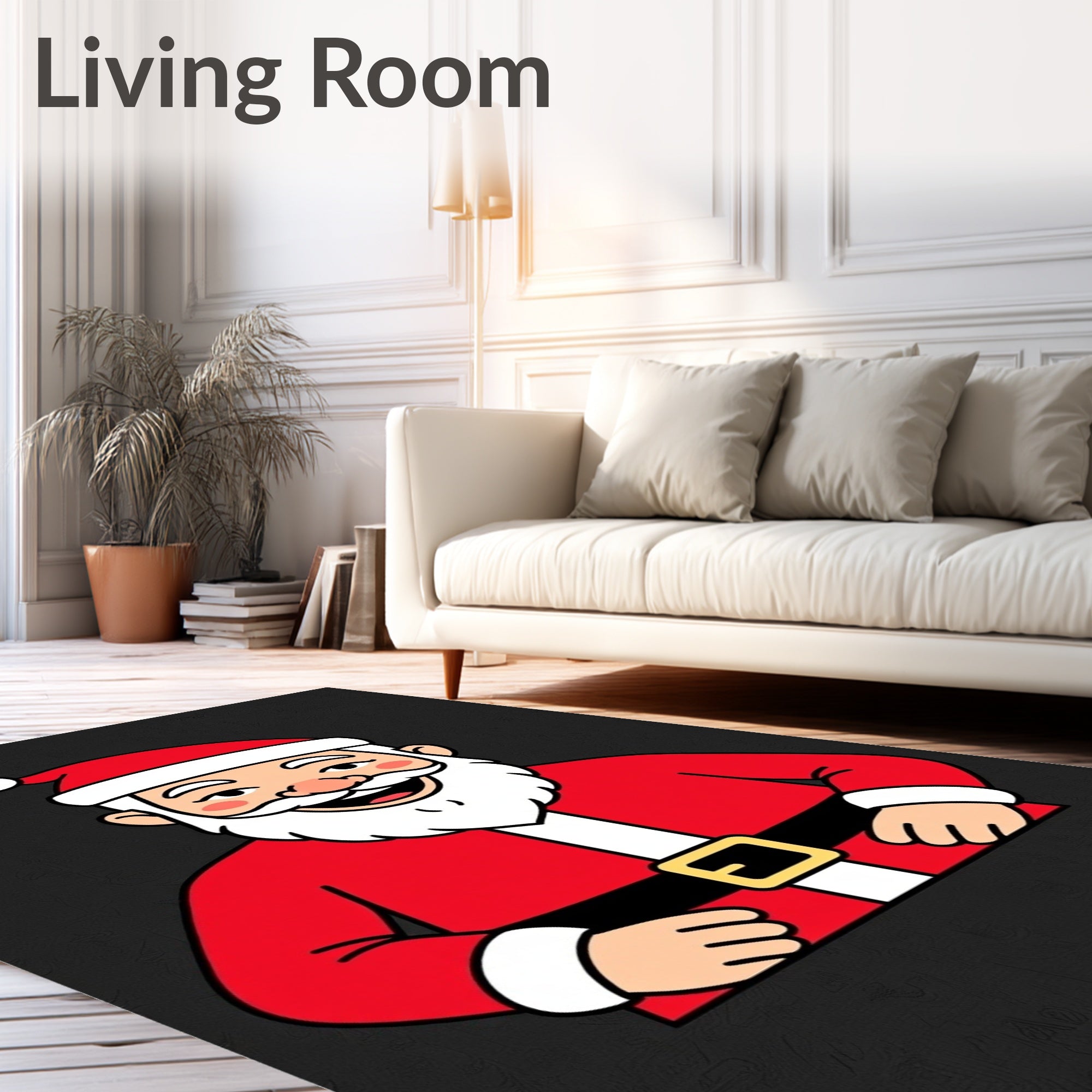 Jolly Red Santa Character Portrait Rug