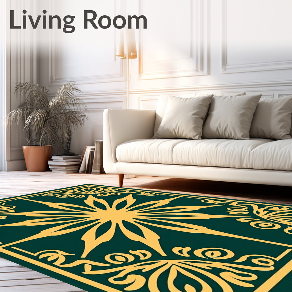 Golden Forest Starburst Medallion Rug