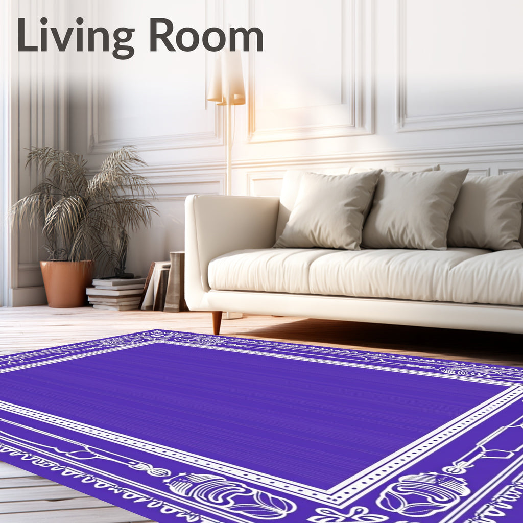 Classic Indigo Ornamental Border Rug