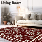 Crimson Snowflake Star Medallion Rug
