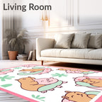 Cute Hamster And Paws Nature Blanket Rug