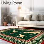Festive Golden Dogs Snowflake Garland Rug