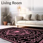 Pink Baroque Heart Mandala Rug