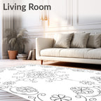 Ornate Floral Medallion Vine Arrangement Rug
