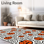 Orange Jack O Lantern Swirls Rug