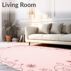 Crimson Flourish Floral Swirl Rug