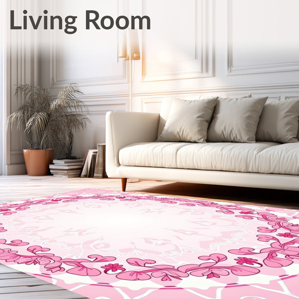 Floral Pink Mandala Arrangement Rug