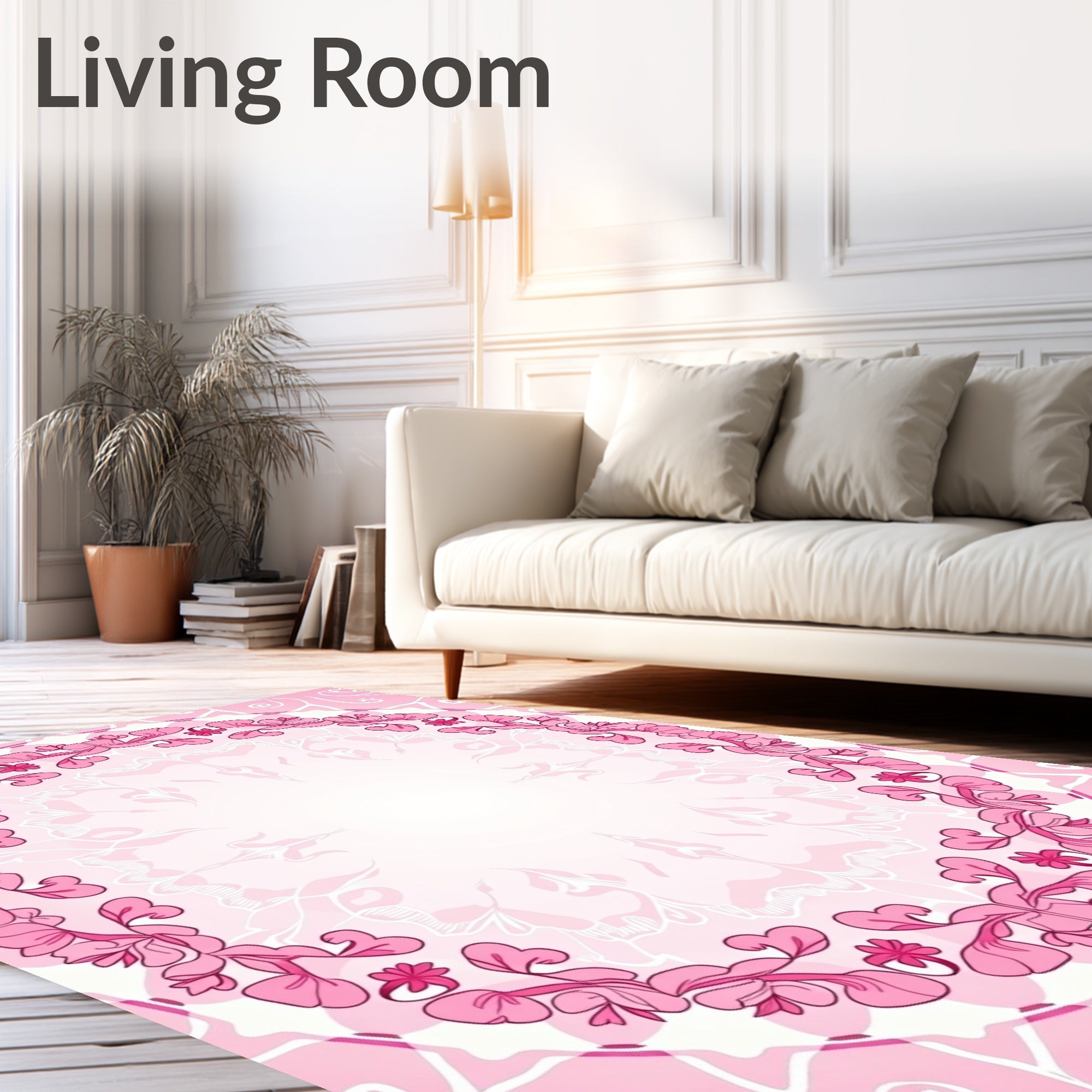 Floral Pink Mandala Arrangement Rug